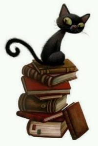 Bookstack cat