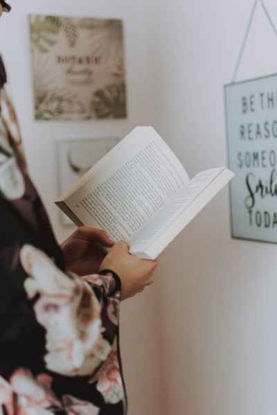 person holding a book